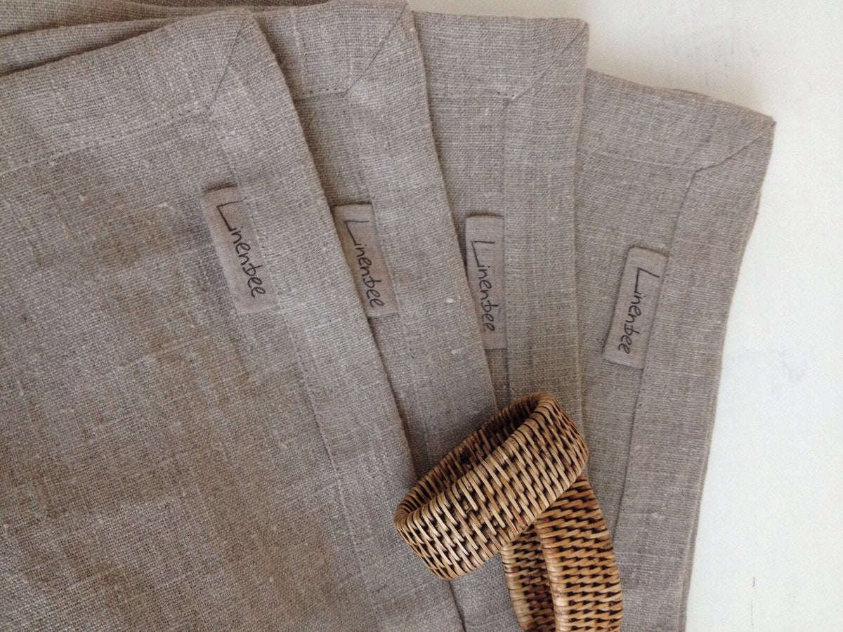 Linen placemats, set of 6 linen placemats, rustic soft linen placemats by Linenbee