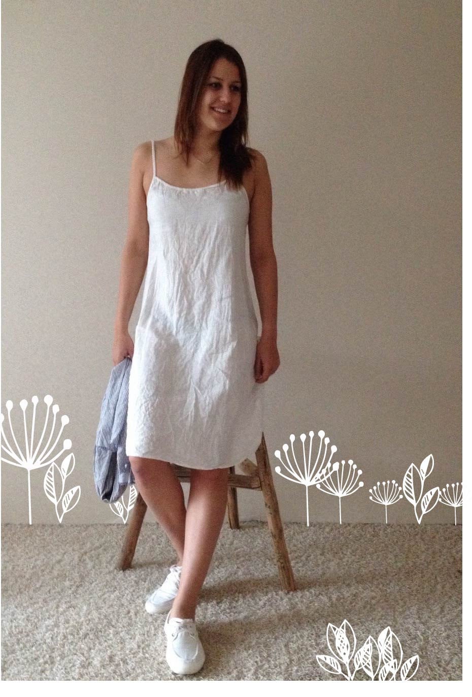 Linen Slip Dress, Simple Lovely Off White Linen Base Layer Dress Linen Slip Dress, Simple Lovely Off White Linen Base Layer Dress