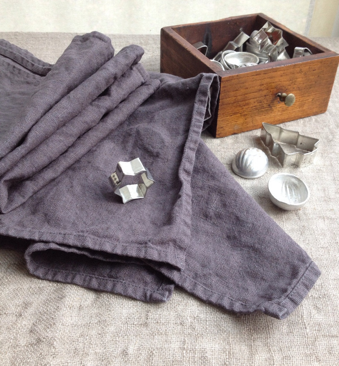 Linen Towels, Set of three Dark Grey Kitchen towels, dish towels, charcoal linen tea towels