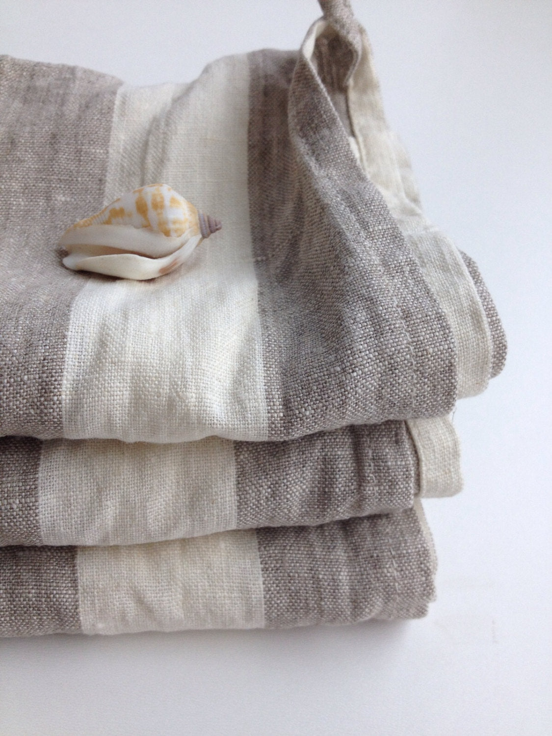 Set of three Linen tea towels, dish towels, kitchen towels, striped linen towels, linen kitchen towels with stripes