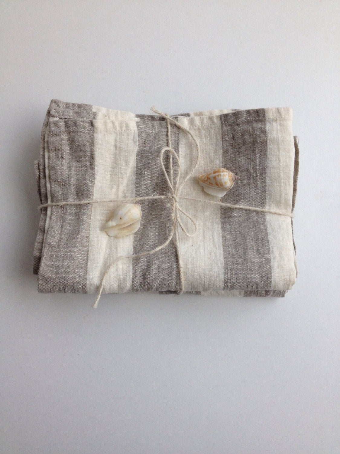 Set of three Linen tea towels, dish towels, kitchen towels, striped linen towels, linen kitchen towels with stripes