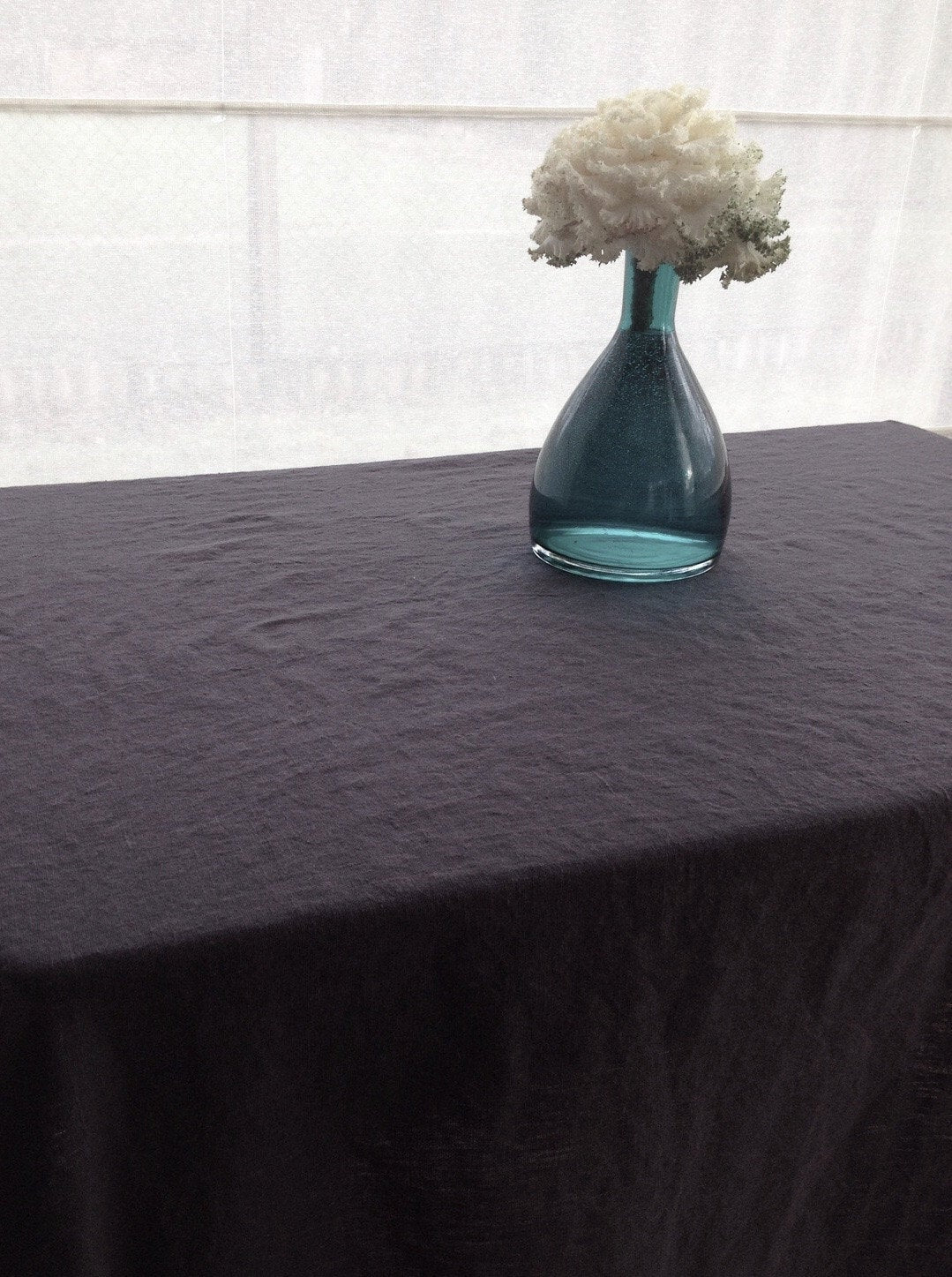 Linen tablecloth, Dark Grey tablecloth, Rectangle Tablecloth from Pure linen, Charcoal grey linen, thick linen tablecloth, oval, square