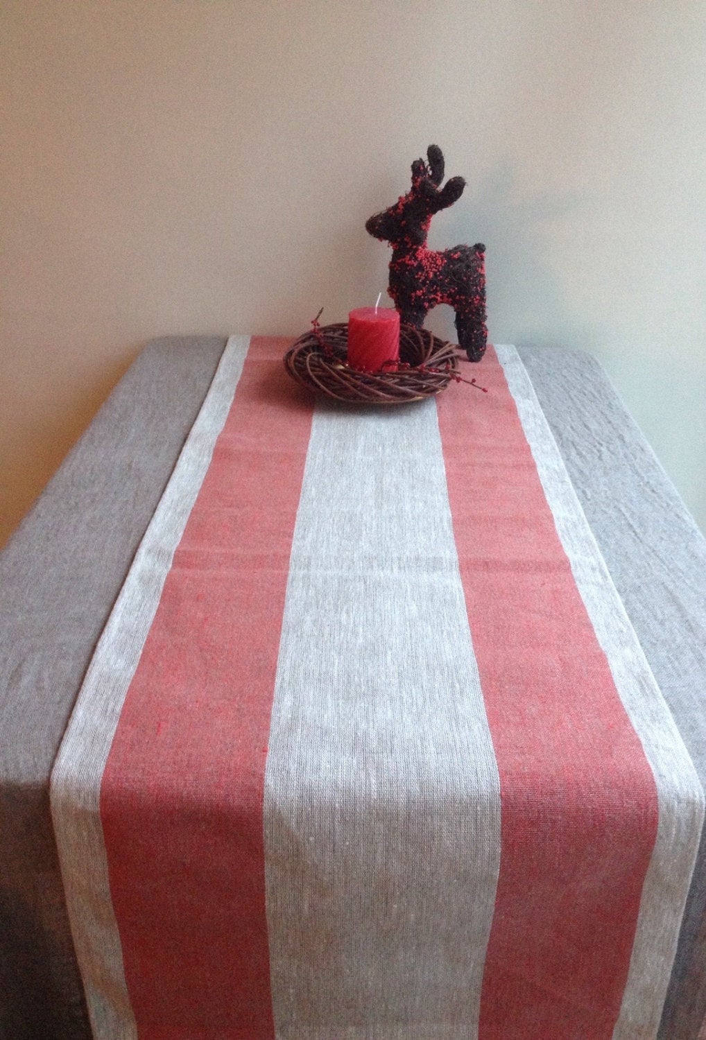 Linen Table Runner, Thick table runner, Fabric Table runner burlap, Long Table Runner Christmas, Table runner linen Table Topper by Linenbee