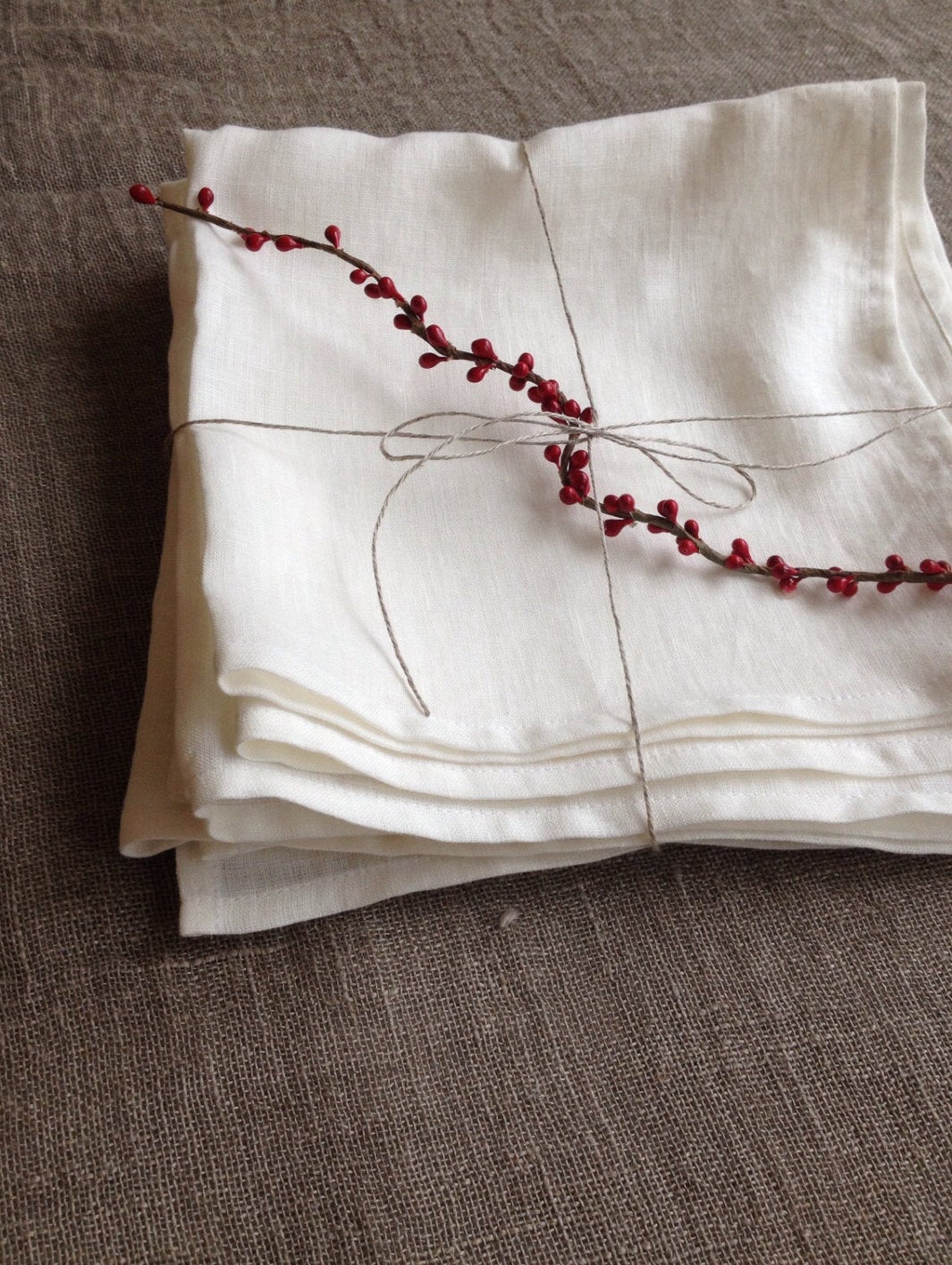 White Linen Napkins, Set of 6 Cloth Napkins, Wedding Napkins, Stonewashed Linen Napkins, Cloth Dining Napkins, Large Napkins