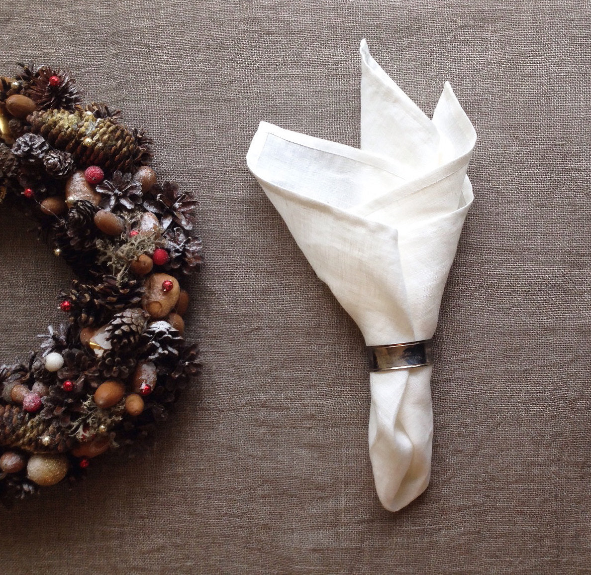 White Linen Napkins, Set of Four Cloth Napkins, Wedding Napkins, Stonewashed Linen Napkins, Cloth Dining Napkins, Large Napkins