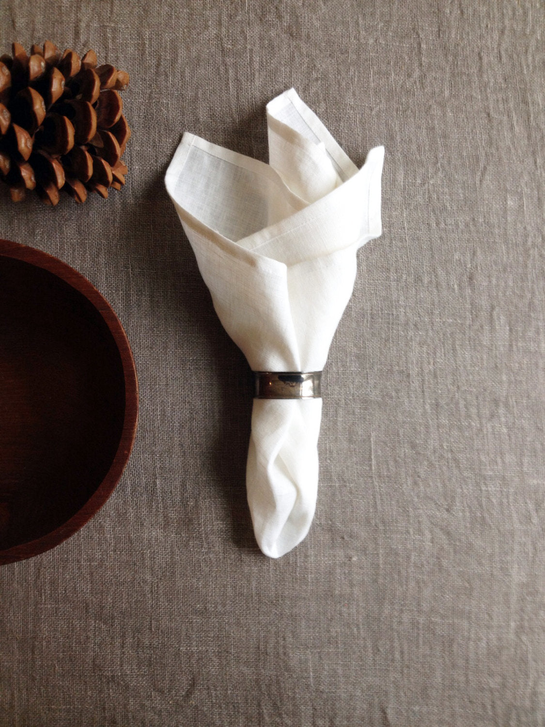 White Linen Napkins, Set of Four Cloth Napkins, Wedding Napkins, Stonewashed Linen Napkins, Cloth Dining Napkins, Large Napkins