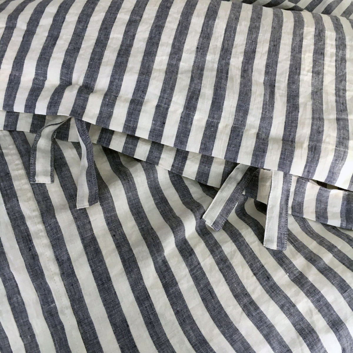 Linen duvet cover, striped linen bedding, blue and white striped duvet cover queen, king, twin custom natural 100% pure linen by Linenbee