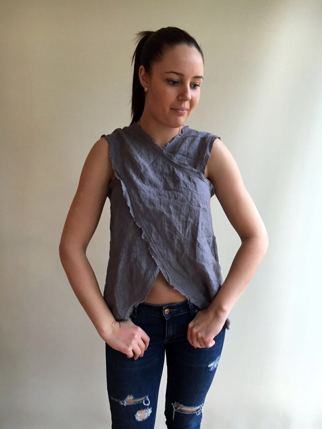Linen Tank Top, Summer Tee - Linenbee
