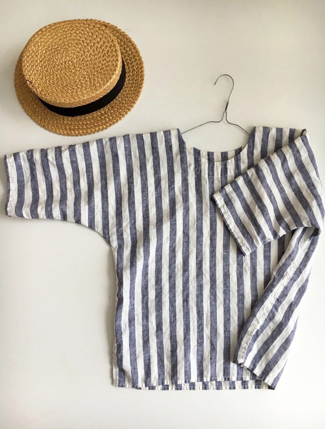 Linen Top, Linen Shirt Women, Shirt with Sleeves, Linen T Shirt, Linen Tee, Plus size shirt, Loose Shirt, Plus size top, Beach Vacation Navy