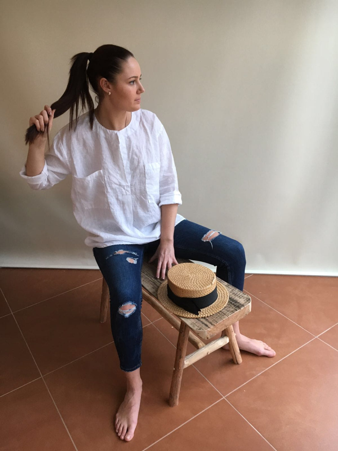 Linen Tunic Top, Linen Blouse, Loose Linen Shirt, Long Sleeves, White Linen Tunic, Boyfriend Shirt, White Linen Shirt, Plus Size Shirt