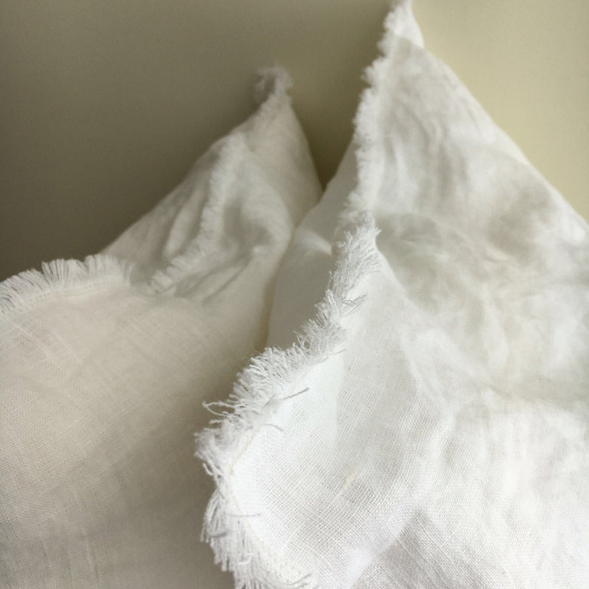 Set of Two Linen Pillowcases with Frayed Edges, Frayed Pillowcases, Country Linen Pillowcases Sham, Queen, King, Standard Rustic, White