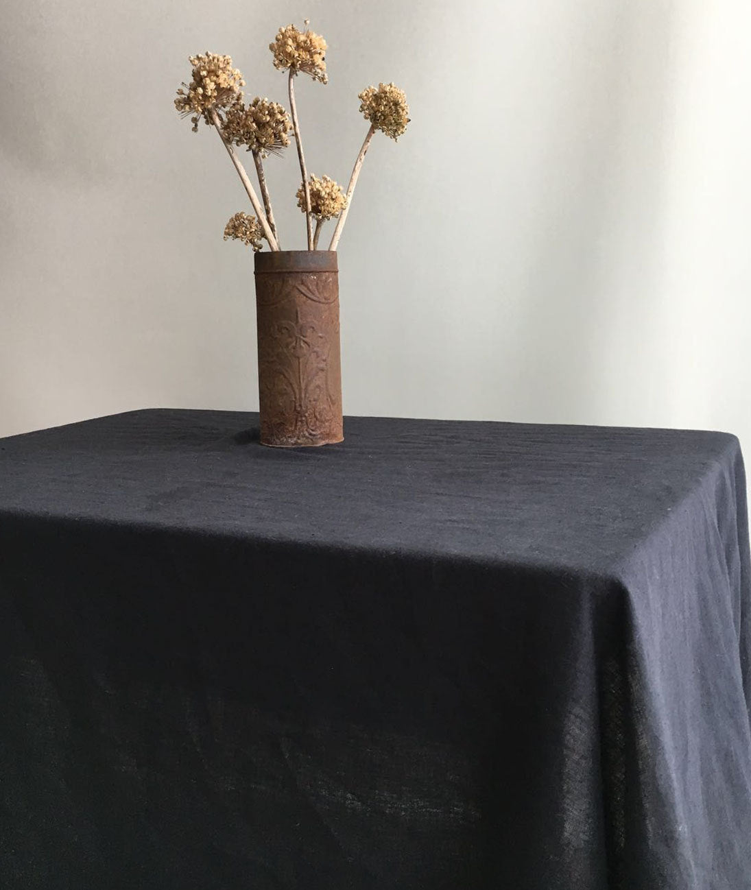 Black tablecloth, Black Linen tablecloth, Rectangle Tablecloth from Pure linen, linen tablecloth, oval, square tablecloth, dark tablecloth