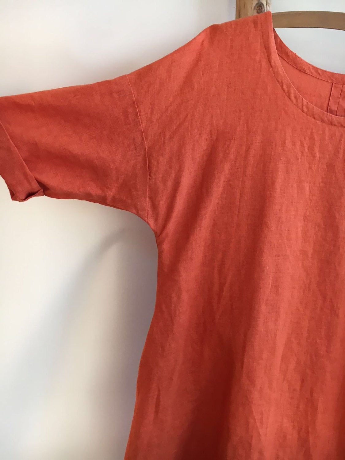 Linen Dress, Trapeze dress, Loose dress, Womens tunic dress plus size, orange dress, linen dresses for woman, summer dress, Loose dress