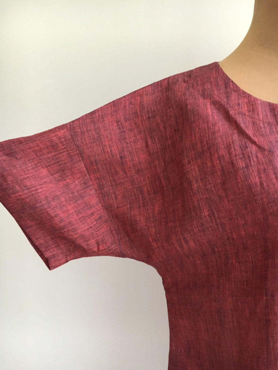 Red Tunic Top, Linen Tunic Dress - Linenbee Red Tunic Top, Linen Tunic Dress - Linenbee