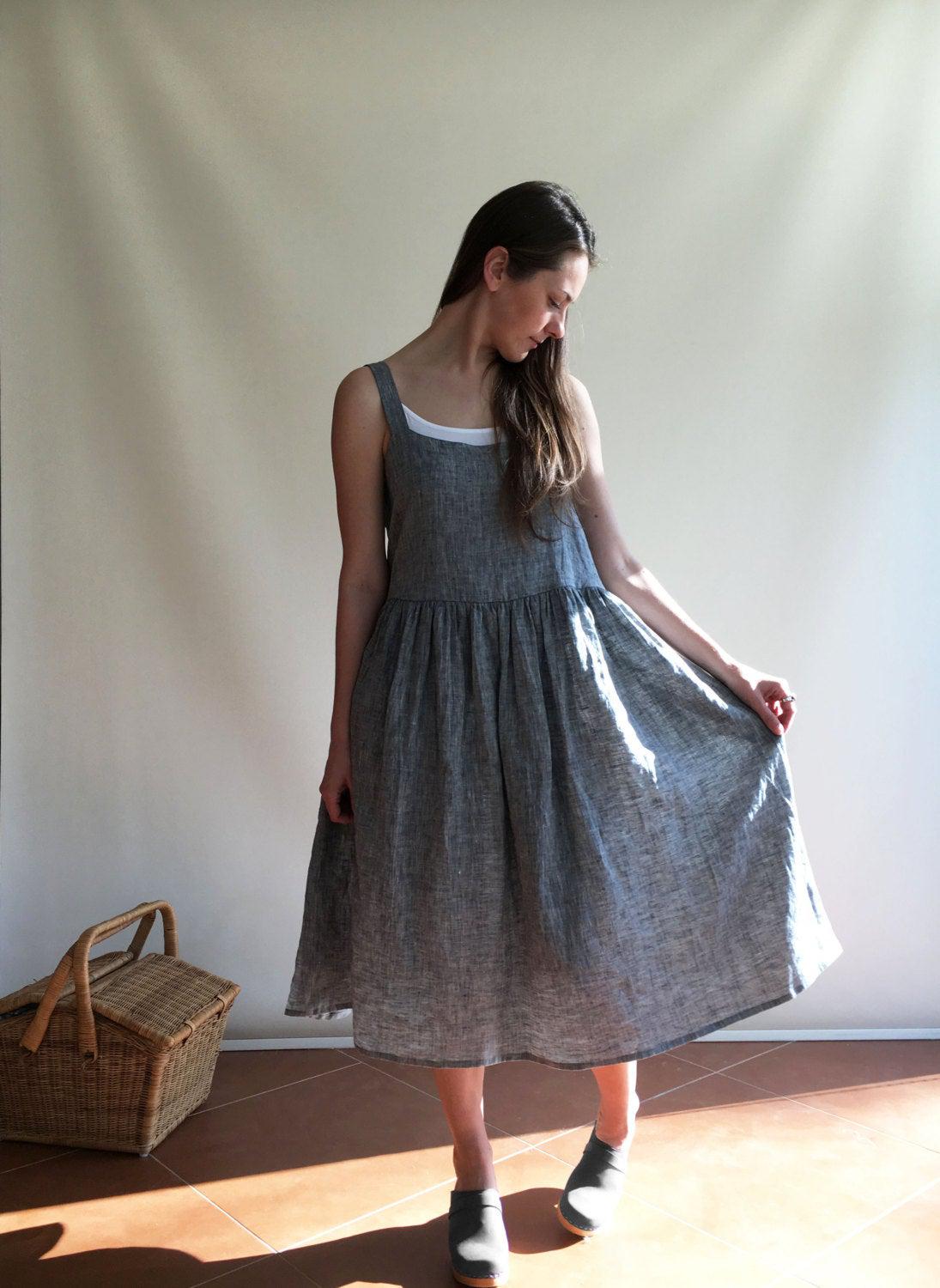 Linen Dress, Pinafore Dress - Linenbee Linen Dress, Pinafore Dress - Linenbee