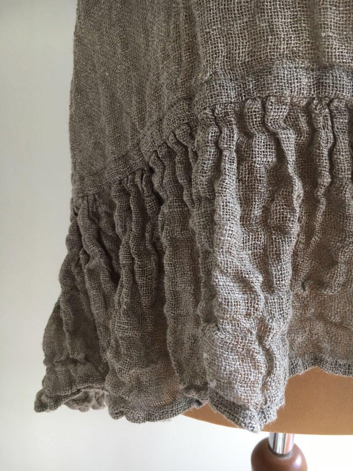 Linen Scarf With Ruffle, Wraps Shawl, Womens Shawl, Linen Shawl, Extra long scarf, Pure linen wraps shawl, Rustic scarf, shawl with ruffle
