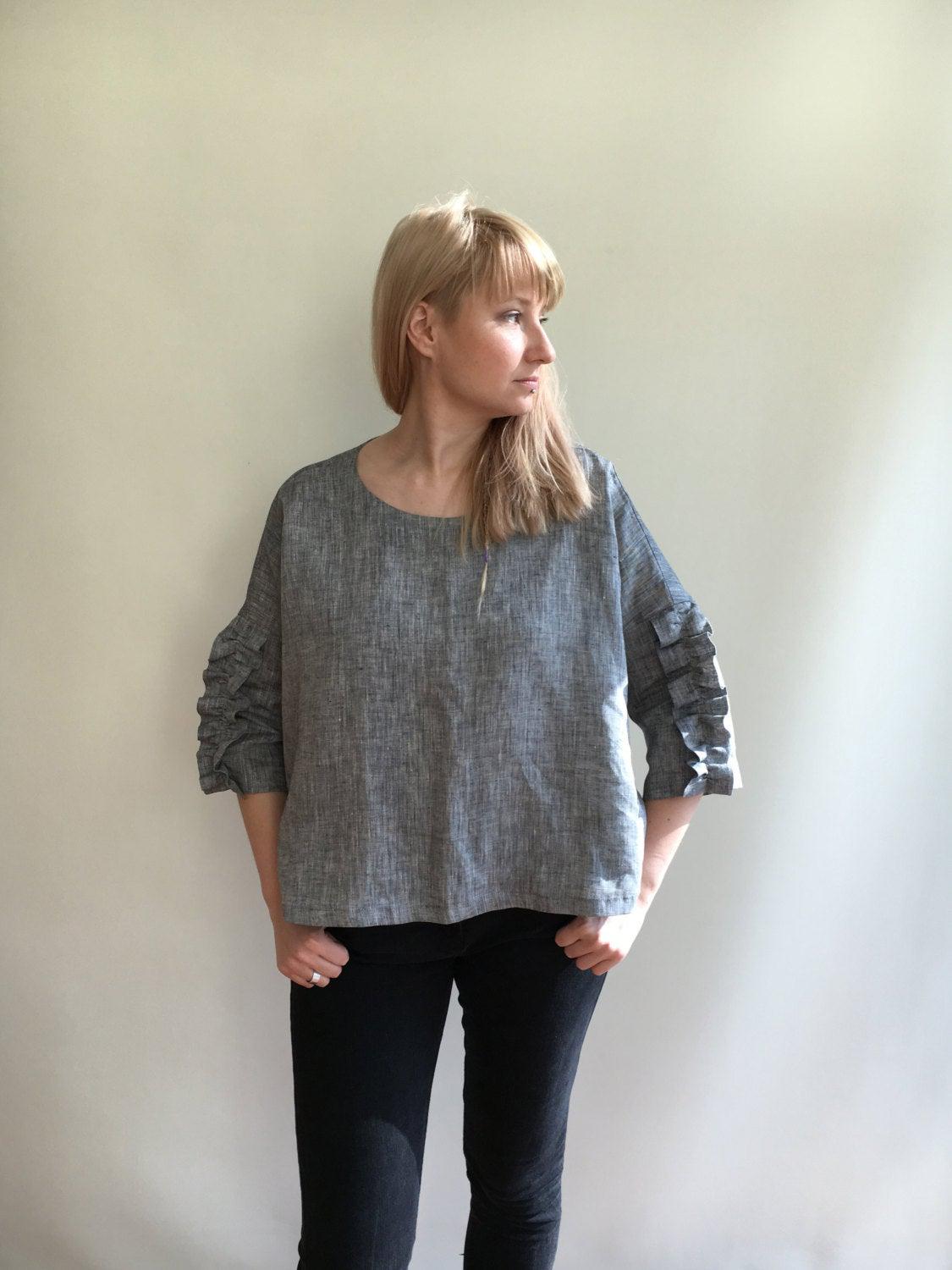 Linen Top, Elegant women blouse - Linenbee
