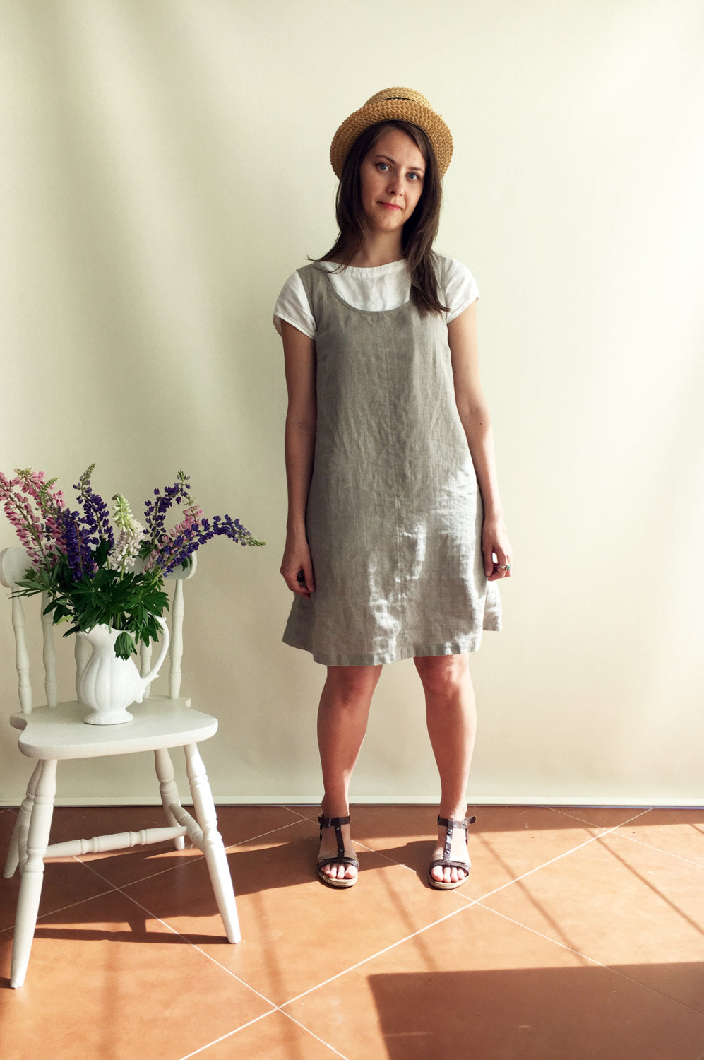 Linen Jumper Dress, Pinafore Dress, Linen Dress, Sleeveless Dress, Natural Dress, Summer Dress, Plus Size Sundress, Linen Dress Women Jumper