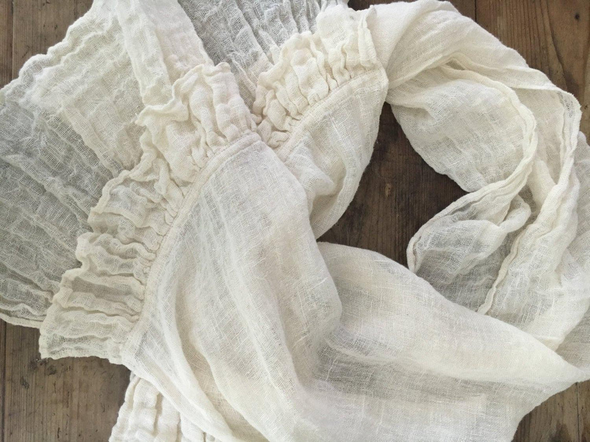White Wrap Shawl With Ruffle, Linen Scarf With Ruffle, Wraps Shawl, Womens Shawl, Linen Shawl, Extra long linen scarf, Wedding cover, creamy