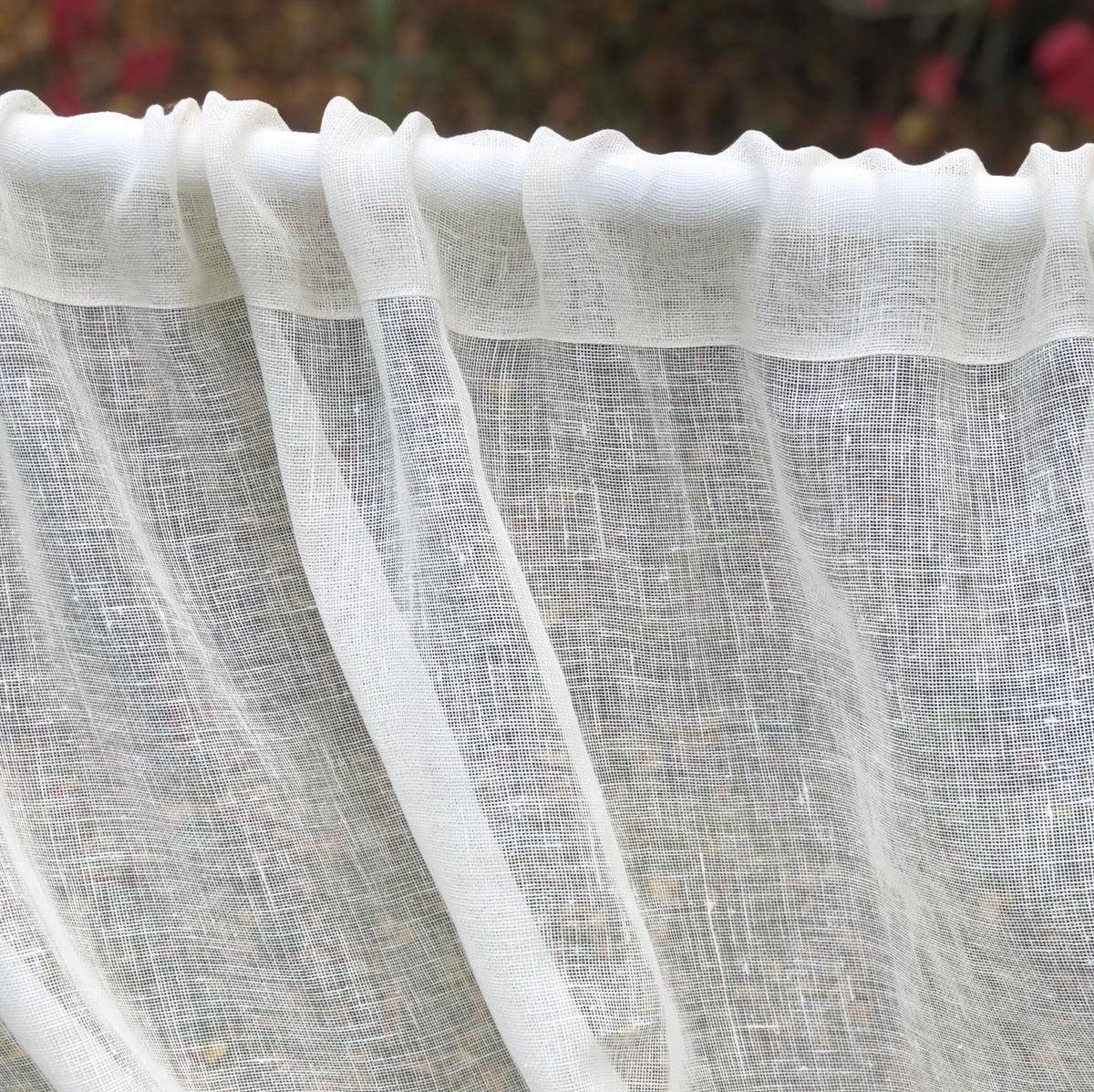 Linen Curtain, White Curtains, Sheer Linen Window Curtains