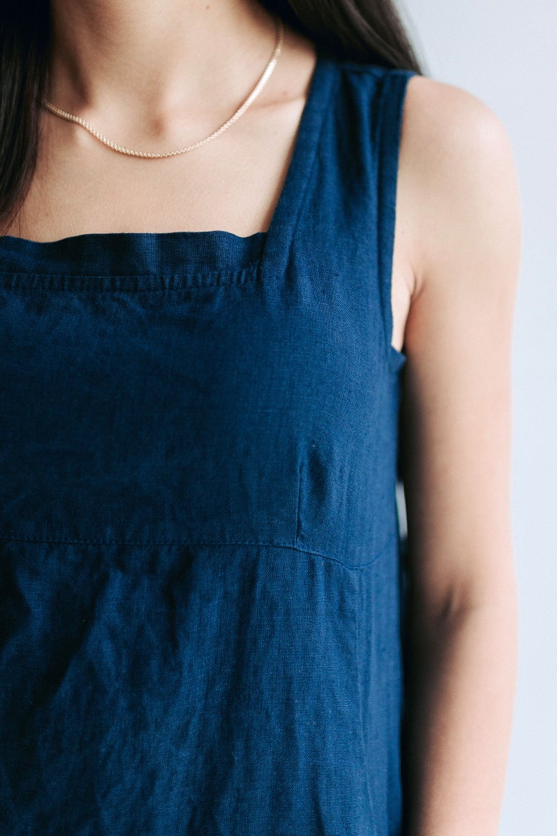 Ready to Ship: Linen Dress &quot;Samantha&quot; , Size S/M