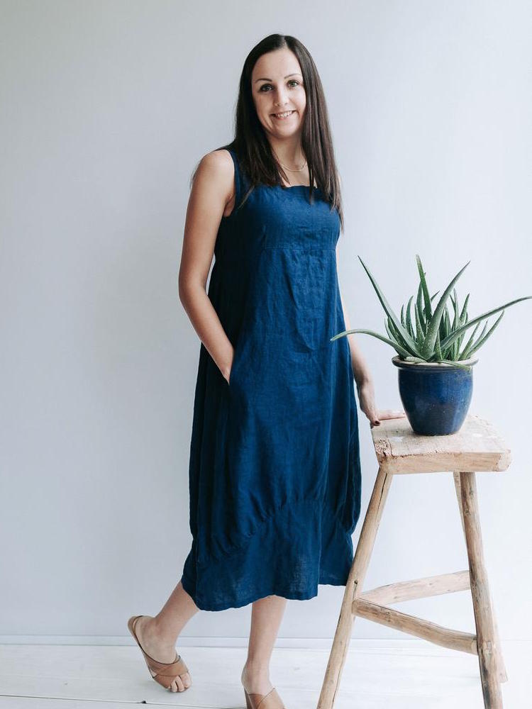 Ready to Ship: Linen Dress &quot;Samantha&quot; , Size S/M