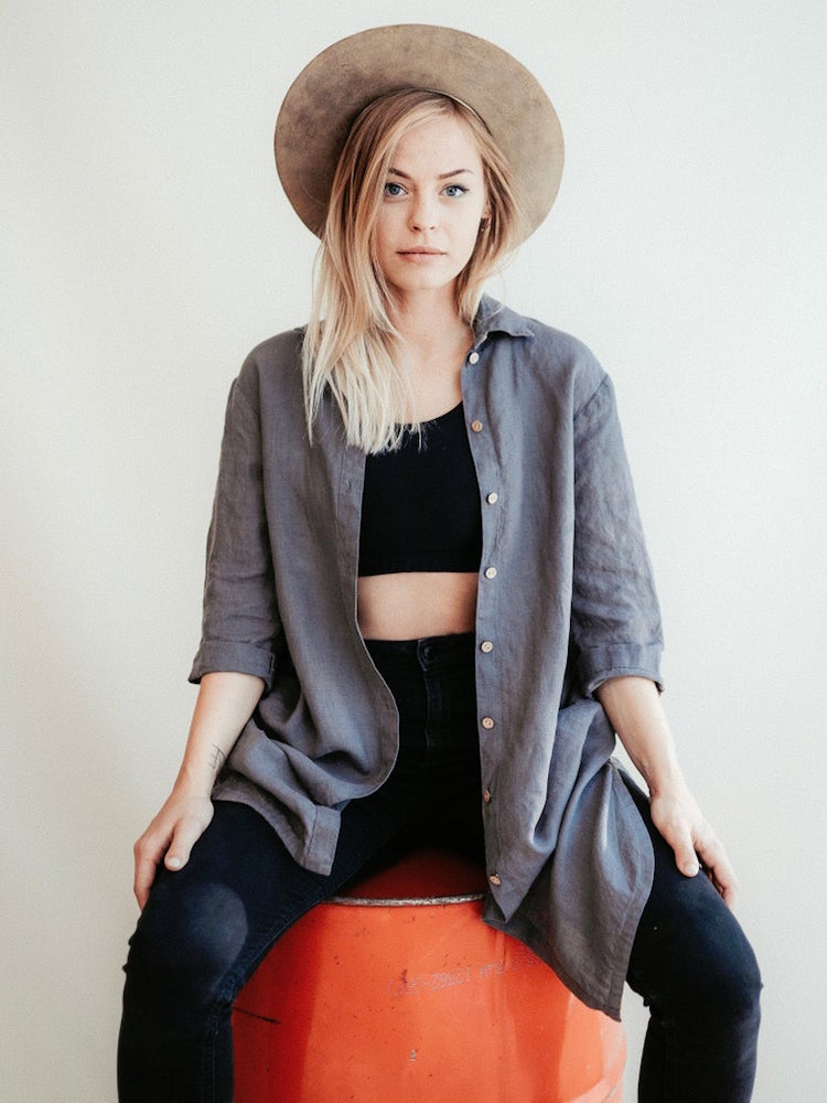 Long Linen Shirt Dress &#39;Maia&quot;