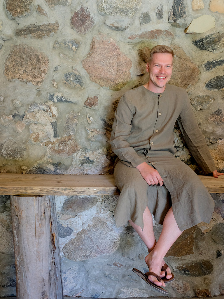 Linen Button up Robe &#39;Jamie&#39;