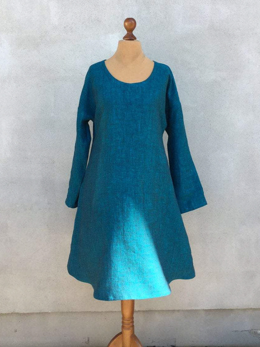 Linen Dress, Summer Linen Dress-Linenbee