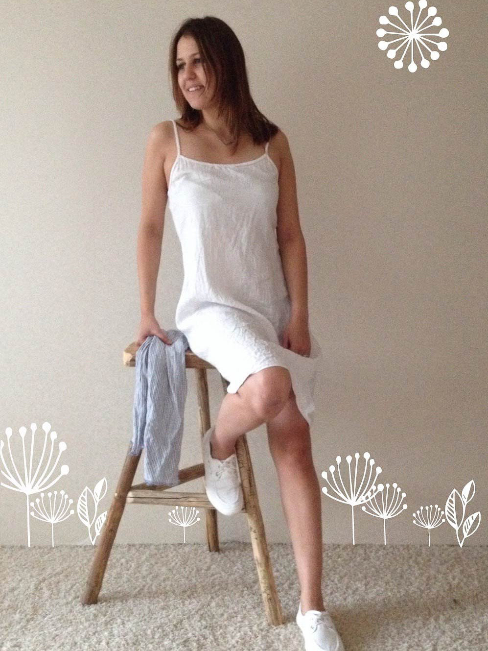 Linen Slip Dress, Simple Lovely Off White Linen Base Layer Dress Linen Slip Dress, Simple Lovely Off White Linen Base Layer Dress