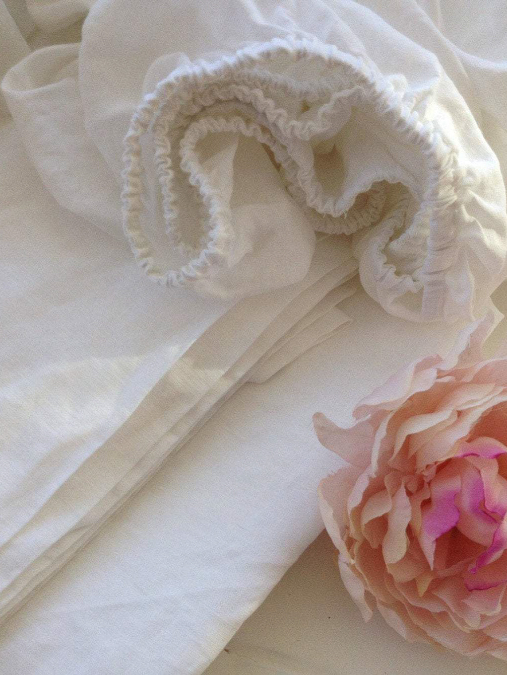 White Linen Sheet Set White from 100% pure linen-Linenbee