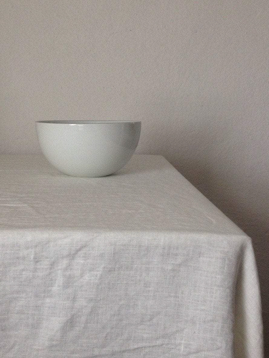White Linen Tablecloth, Stonewashed European Linen-Linenbee