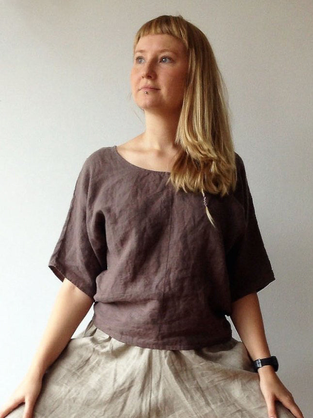 Linen Shirt Women, Shirt with Sleeves-Linenbee