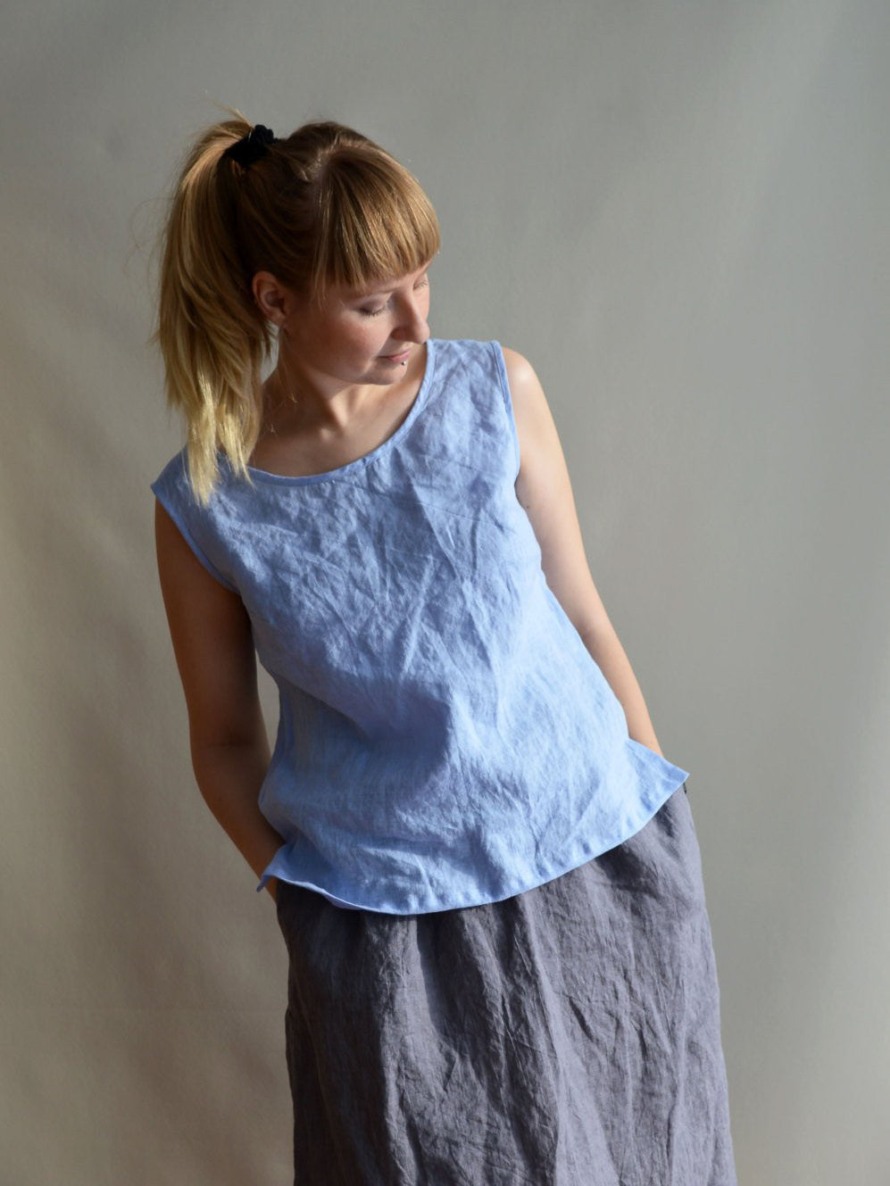 Tank Top, Linen Top-Linenbee