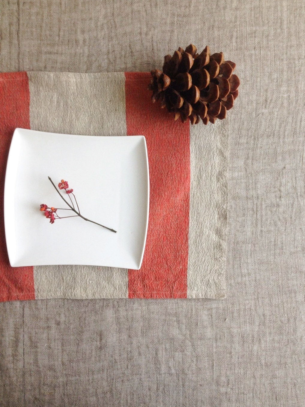 Linen placemats, set of 6 rustic linen placemats-Linenbee