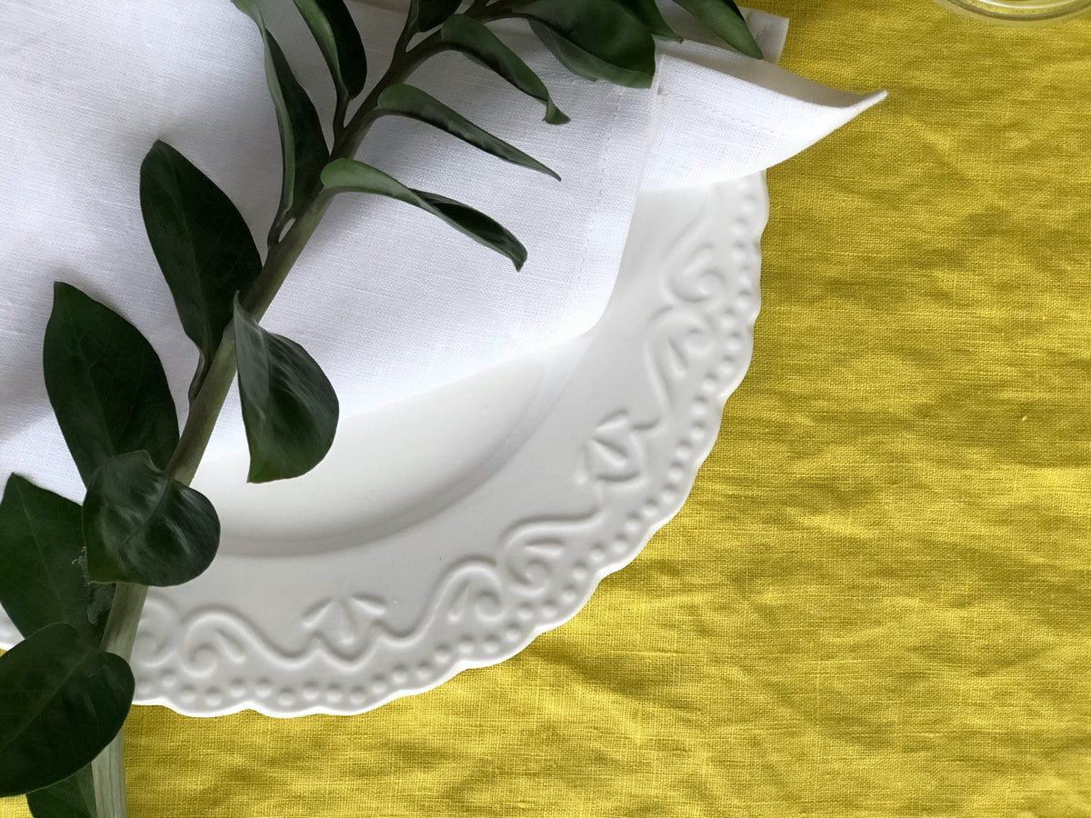 Linen tablecloths in various colors, Custom Sized Tablecloth