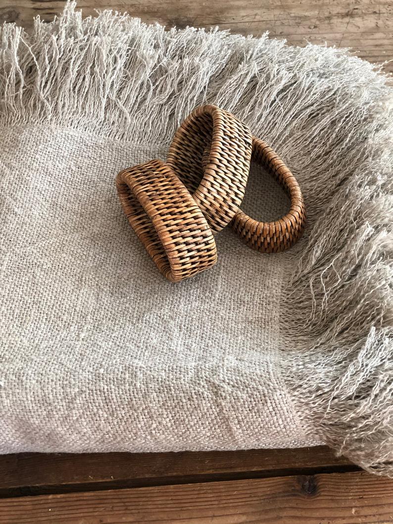 Rustic Placemats / Napkins with frayed edges