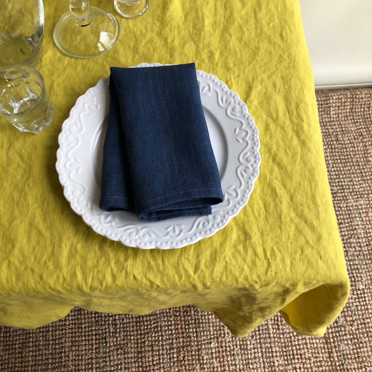 Linen tablecloths in various colors, Custom Sized Tablecloth