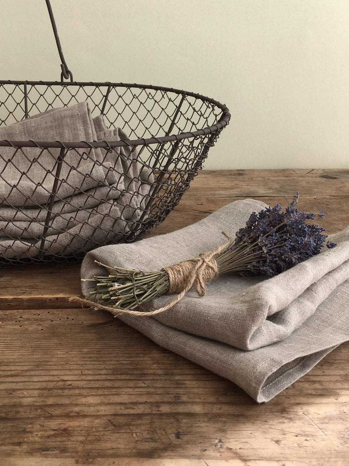 Set of four Linen Towels, Natural Towels-Linenbee