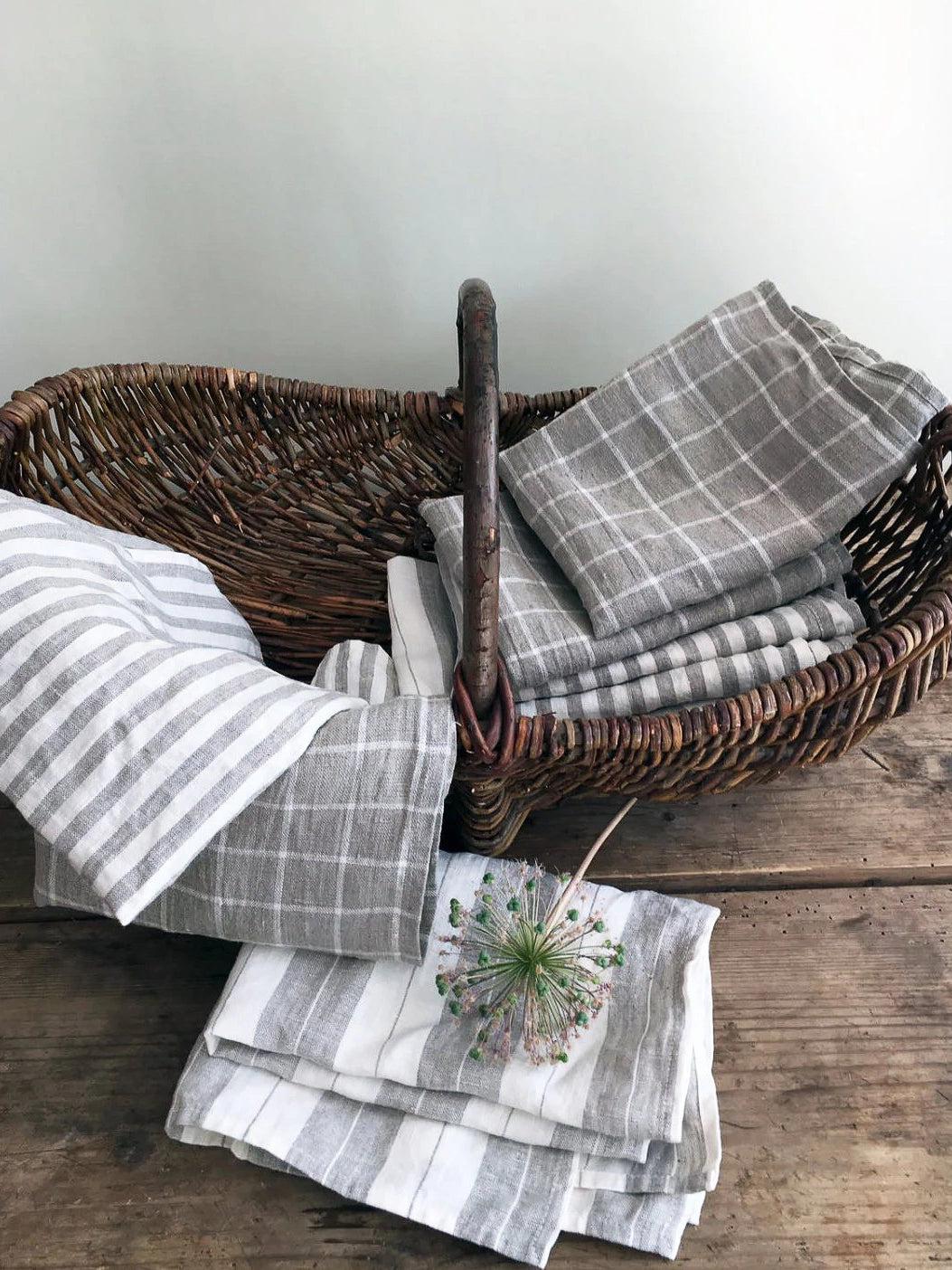 Set of Linen Towels, Three Natural Towels-Linenbee