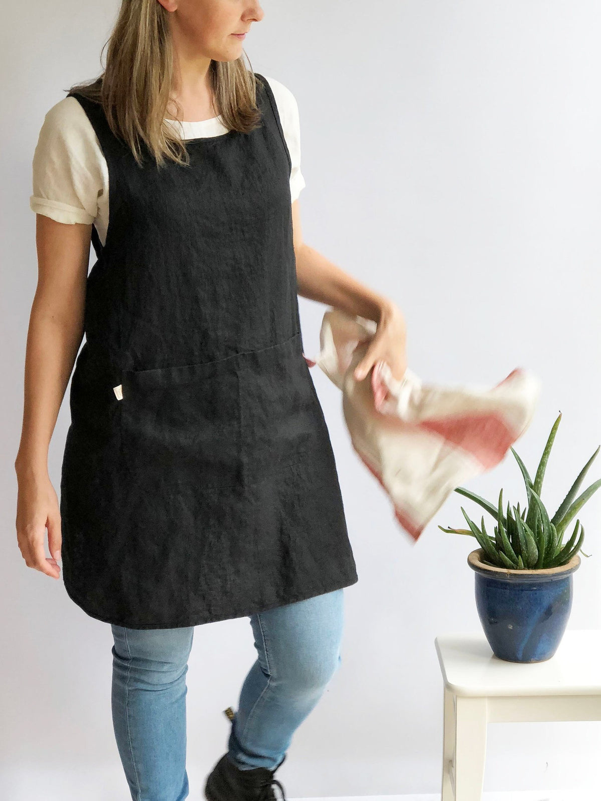 Pinafore Apron, Linen Smock-Linenbee