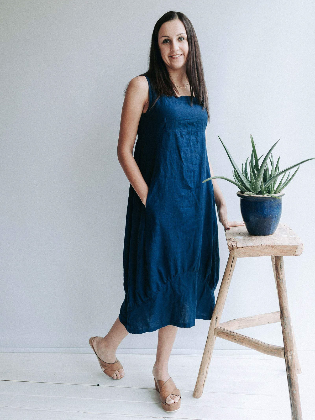 Linen Dress &quot;Samantha&quot; Long Summer Sleeveless Dress-Linenbee