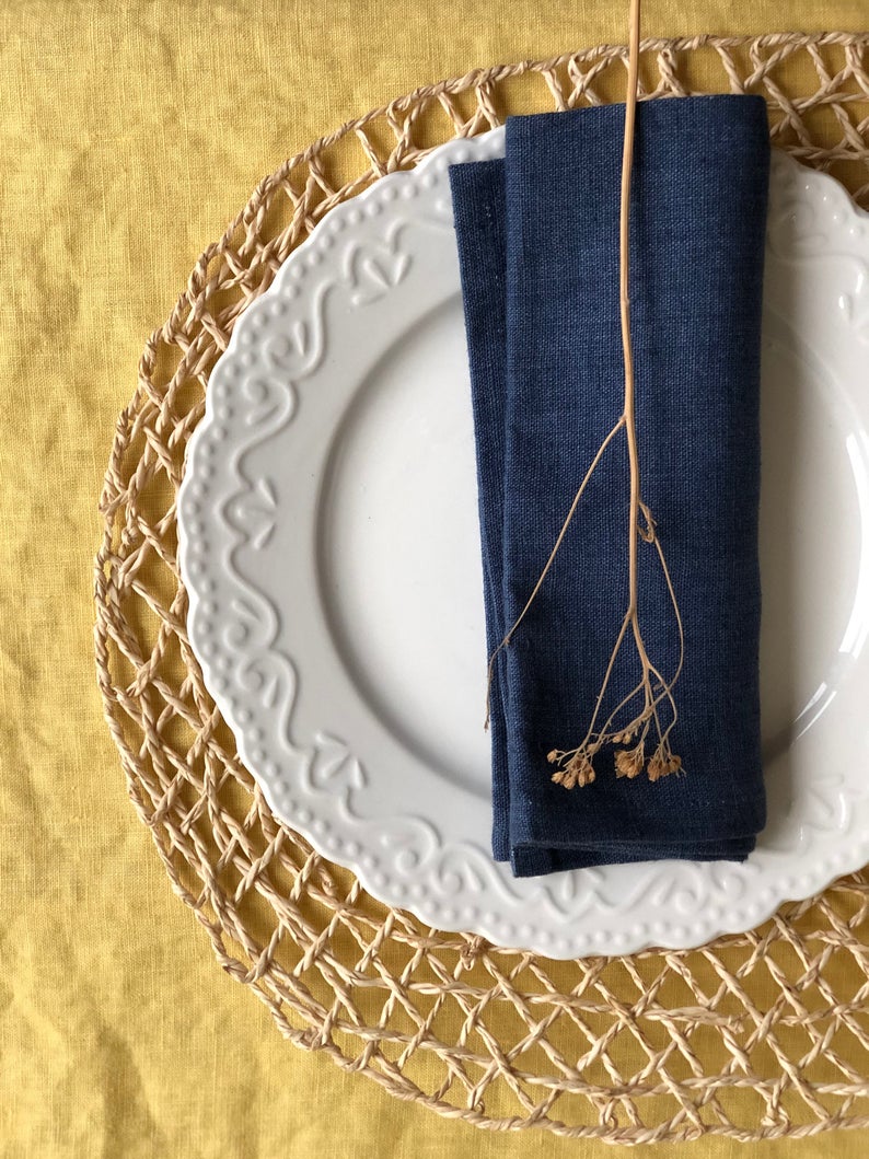 Yellow Linen tablecloth, Custom Sized Tablecloth