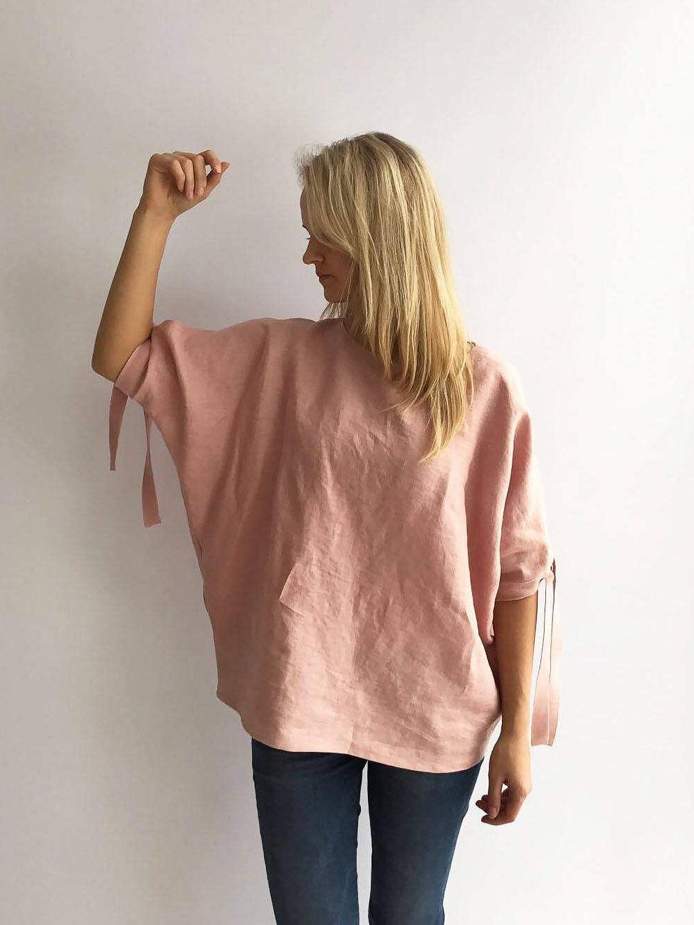 Loose linen top, Loose top-Linenbee