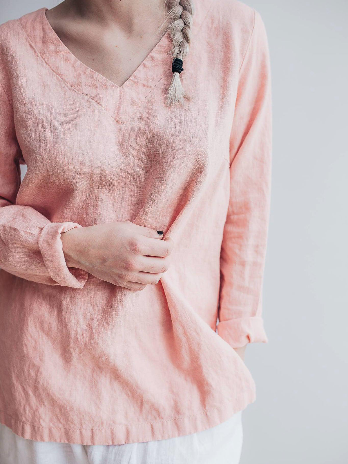 long sleeve pink tunic