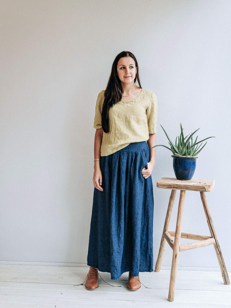美シルエット【HYKE】 LINEN MAXI SKIRT