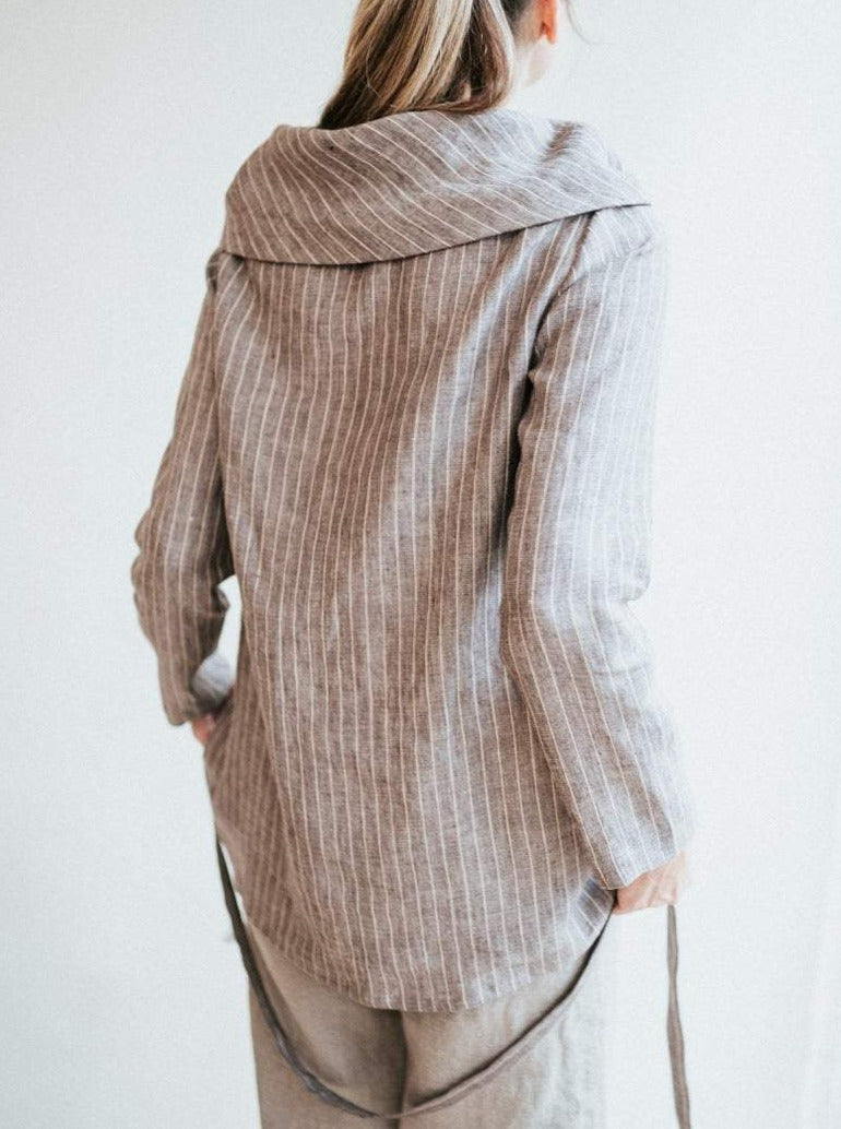 Linen Tunic with Raised Neck &#39;Charlotte&#39;