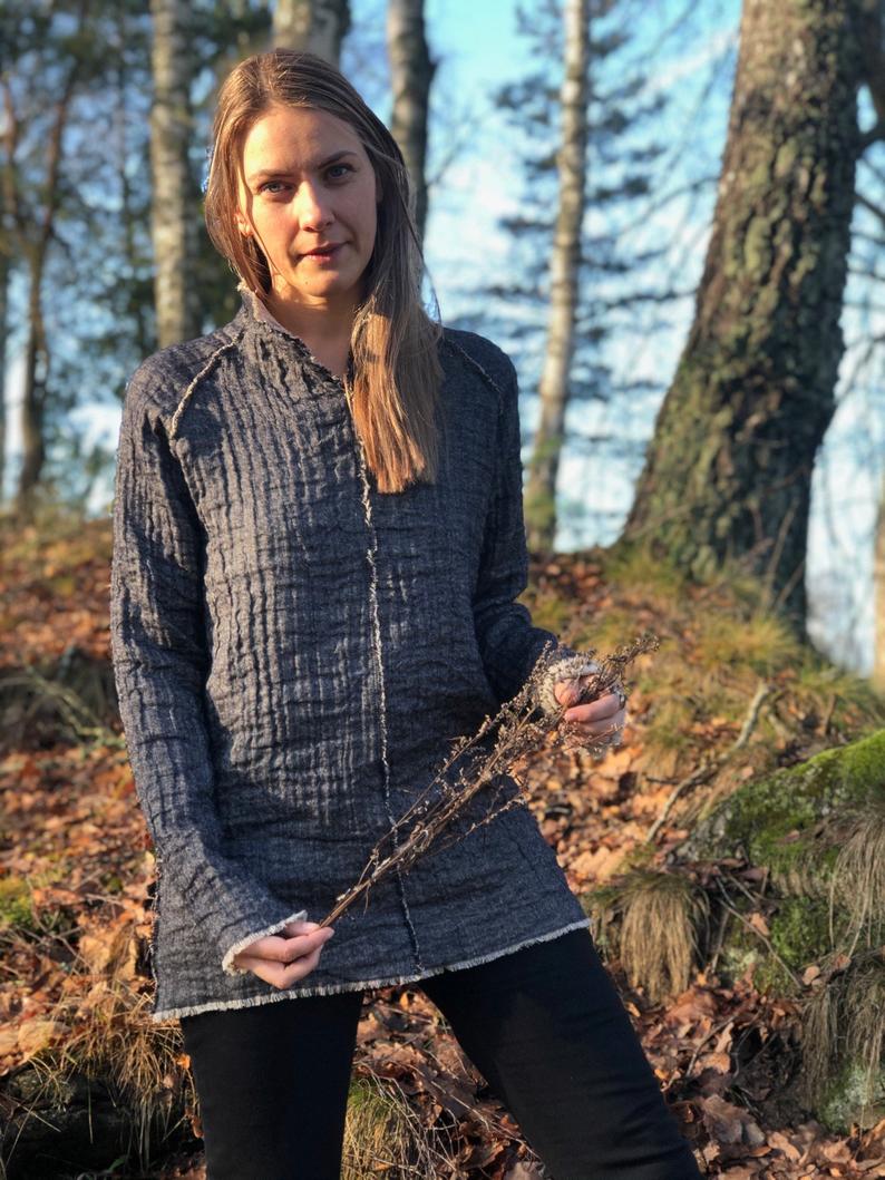 Linen and Wool Pullover Sweater &#39;Norde&#39;