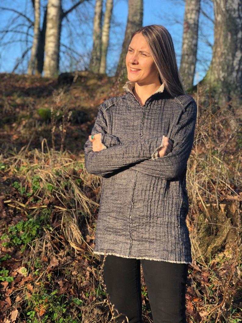 Linen and Wool Pullover Sweater &#39;Norde&#39;