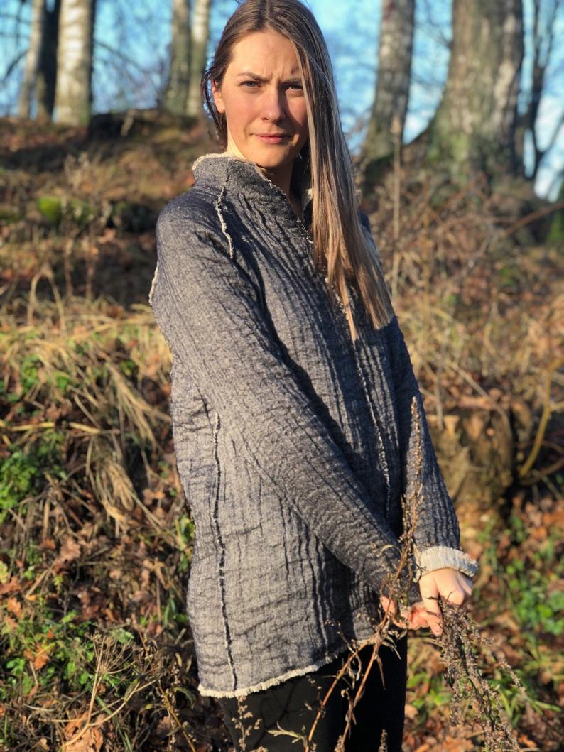 Linen and Wool Pullover Sweater &#39;Norde&#39;